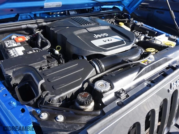 2015 Jeep Wrangler Unlimited Sport with VIN 1C4BJWDG1FL573349, listed as a Copart auction lot 46868155 with 96,774 mi miles and Salvage Title. Bid and sale history available at carsss.com. Image 7.