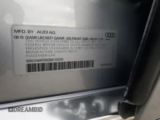 2016 Audi A8 3.0T with VIN WAU34AFD6GN010205, listed as a Copart auction lot 82362184 with 118,464 mi miles and Salvage Title. Bid and sale history available at DreamBid. Image 13.