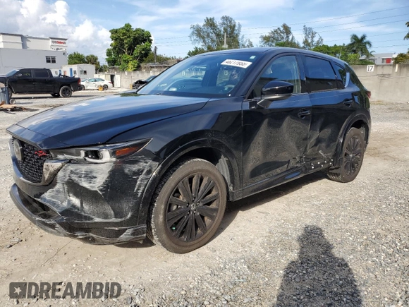 2022 Mazda CX-5 2.5 Turbo with VIN JM3KFBAY8N0619340, listed as a Copart auction lot 46217955 with 13,604 mi miles and Salvage Title. Bid and sale history available at carsss.com. Image 1.