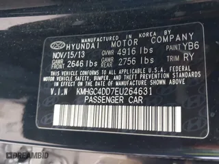 2014 Hyundai Genesis 3.8L with VIN KMHGC4DD7EU264631, listed as a IAAI auction lot 42033725 with 183,397 mi miles. Bid and sale history available at carsss.com. Image 9.