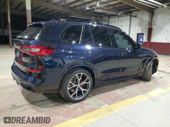 2022 BMW X5 M50i with VIN 5UXJU4C01N9L13393, listed as a Copart auction lot 86574334 with 36,618 mi miles and Salvage Title. Bid and sale history available at carsss.com. Image 3.