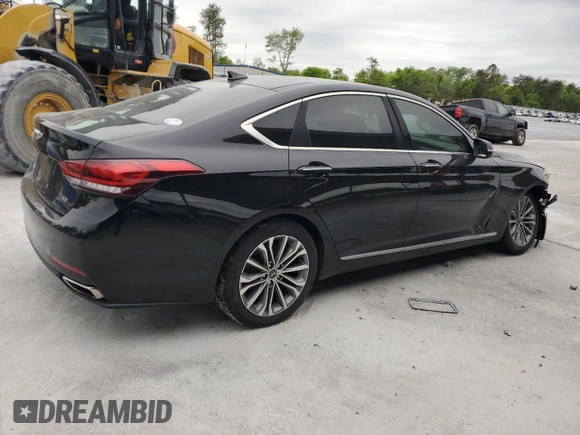 2017 Genesis G80 3.8L z VIN KMHGN4JE0HU180808, wystawiony jako Copart lot #52796555 z przebiegiem 81 598 mil mil oraz Szkody całkowita. Historia ofert i sprzedaży dostępna na DreamBid. Obrazek 3.