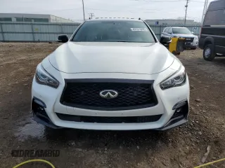 2018 Infiniti Q50 Red Sport 400 with VIN JN1FV7AR2JM480539, listed as a Copart auction lot 49141695 with 81,523 mi miles and Salvage Title. Bid and sale history available at DreamBid. Image 5.