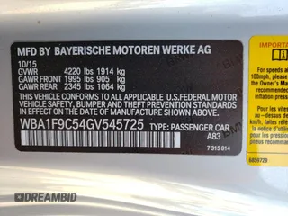 2016 BMW 2 Series 228i with VIN WBA1F9C54GV545725, listed as a Copart auction lot 62673383 with 80,266 mi miles. Bid and sale history available at carsss.com. Image 12.