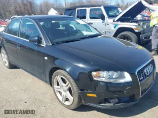 2008 Audi A4 2.0T with VIN WAUDF78E58A157146, listed as a IAAI auction lot 41671814 with 108,828 mi miles. Bid and sale history available at carsss.com. Image 1.