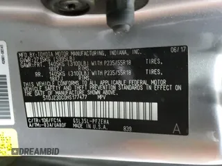 2017 Toyota Sienna LE with VIN 5TDJZ3DC0HS177477, listed as a Copart auction lot 89284545 with 94,598 mi miles and Salvage Title. Bid and sale history available at carsss.com. Image 13.