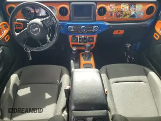 2020 Jeep Wrangler Unlimited Sport S with VIN 1C4HJXDG5LW174535, listed as a Copart auction lot 60888885 with 64,824 mi miles and Salvage title. Bid and sale history available at DreamBid. Image 8.