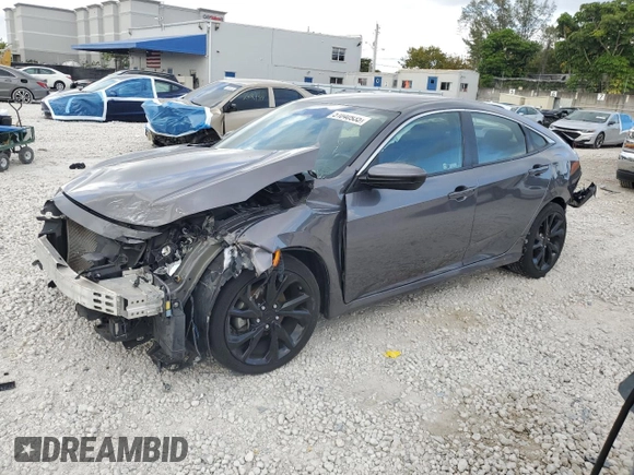 2021 Honda Civic Sport with VIN 19XFC2F8XME000756, listed as a Copart auction lot 51040935 with 40,560 mi miles and Non Repairable. Bid and sale history available at DreamBid. Image 1.