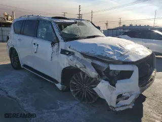2021 Infiniti QX80 LUXE with VIN JN8AZ2AE0M9268598, listed as a Copart auction lot 41516185 with 58,028 mi miles and Salvage Title. Bid and sale history available at carsss.com. Image 4.