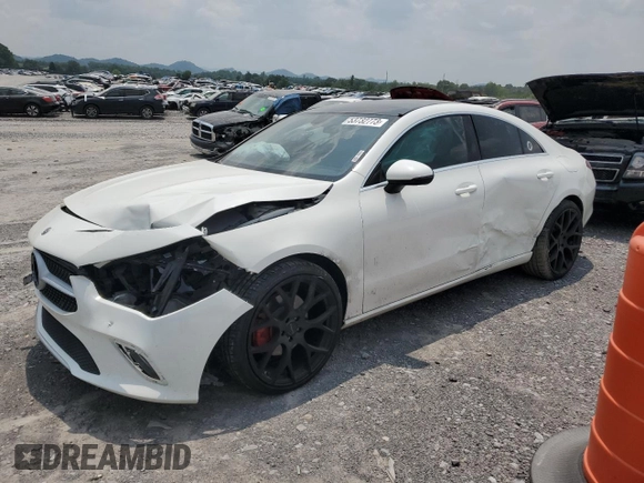 2020 Mercedes-Benz CLA 250 with VIN WDD5J4GB0LN077580, listed as a Copart auction lot 53732773 with 45,588 mi miles and . Bid and sale history available at DreamBid. Image 1.