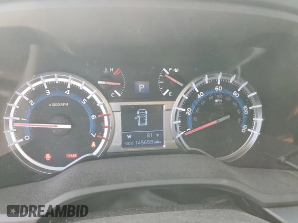 2019 Toyota 4Runner SR5 with VIN JTEBU5JR7K5697448, listed as a Copart auction lot 46839485 with 145,658 mi miles and Salvage title. Bid and sale history available at DreamBid. Image 9.