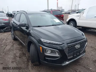 2021 Hyundai Kona Ultimate with VIN KM8K5CA59MU657508, listed as a IAAI auction lot 41144378 with 15,828 mi miles. Bid and sale history available at carsss.com. Image 1.