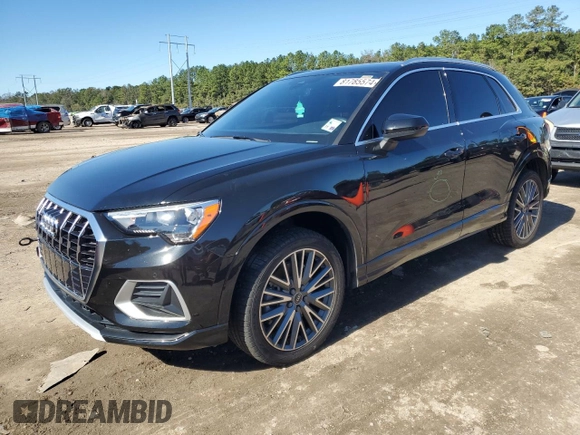 2022 Audi Q3 Premium with VIN WA1AUCF30N1006159, listed as a Copart auction lot 81785574 with 53,880 mi miles and Salvage Title. Bid and sale history available at carsss.com. Image 1.