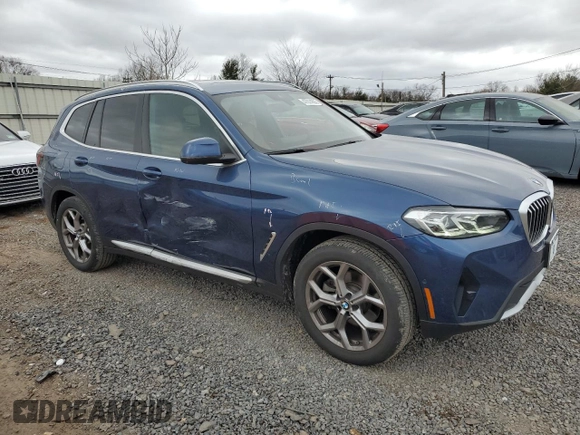 2024 BMW X3 xDrive30i with VIN 5UX53DP01R9V84314, listed as a Copart auction lot 47014205 with 8,645 mi miles and Salvage Title. Bid and sale history available at carsss.com. Image 4.