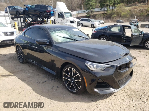 2022 BMW 2 Series M240i xDrive with VIN 3MW53CM09N8C55412, listed as a Copart auction lot 48049393 with 0 mi miles. Bid and sale history available at carsss.com. Image 4.