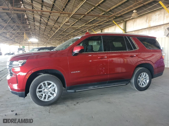2023 Chevrolet Tahoe LS with VIN 1GNSCMKDXPR120621, listed as a Copart auction lot 75863074 with 28,335 mi miles and Salvage Title. Bid and sale history available at carsss.com. Image 1.