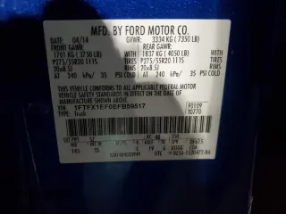 2014 Ford F-150 XL with VIN 1FTFX1EF0EFB59517, listed as a Copart auction lot 84726424 with 203,180 mi miles and Clean title. Bid and sale history available at DreamBid. Image 12.