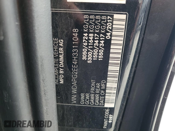 2017 Mercedes-Benz Metris Passenger with VIN WDAPG2EE4H3311048, listed as a Copart auction lot 49344485 with 116,890 mi miles and Clean Title. Bid and sale history available at DreamBid. Image 13.