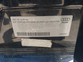 2007 Audi A4 2.0T with VIN WAUDF78E87A011161, listed as a IAAI auction lot 42743384 with 137,773 mi miles and . Bid and sale history available at DreamBid. Image 9.
