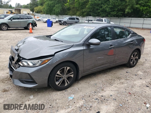 2021 Nissan Sentra SV with VIN 3N1AB8CV2MY296934, listed as a Copart auction lot 56463445 with 43,328 mi miles and Salvage title. Bid and sale history available at DreamBid. Image 1.
