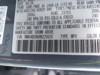 2024 Mazda CX-50 S Premium Plus z VIN 7MMVABEM8RN220626, wystawiony jako IAAI lot #41818464 z przebiegiem 1 622 mil mil oraz . Historia ofert i sprzedaży dostępna na DreamBid. Obrazek 9.