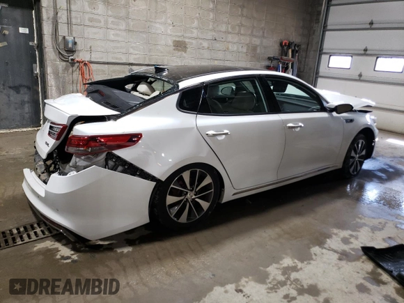 2016 Kia Optima SXL Turbo with VIN 5XXGV4L26GG052021, listed as a Copart auction lot 54018535 with 109,409 mi miles and Salvage title. Bid and sale history available at DreamBid. Image 3.