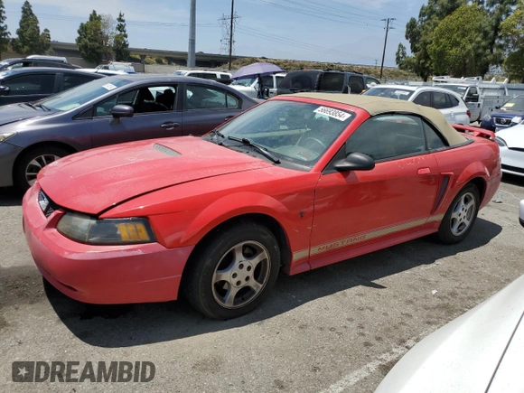 2002 Ford Mustang Deluxe z VIN 1FAFP44472F107630, wystawiony jako Copart lot #56256865 z przebiegiem 214 457 mil mil oraz Szkoda całkowita • Salvage title. Historia ofert i sprzedaży dostępna na DreamBid. Obrazek 1.