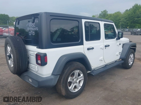 2018 Jeep Wrangler Unlimited Sport S with VIN 1C4HJXDG0JW324211, listed as a IAAI auction lot 42388525 with 79,278 mi miles and . Bid and sale history available at DreamBid. Image 4.