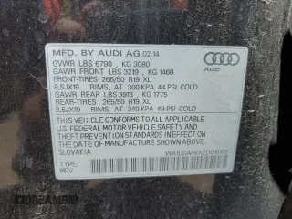 2014 Audi Q7 Premium Plus with VIN WA1LGAFEXED016105, listed as a Copart auction lot 64299575 with 122,448 mi miles and Clean title. Bid and sale history available at DreamBid. Image 13.