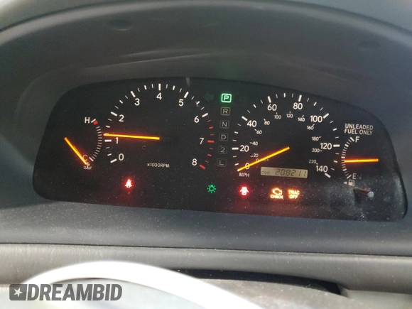 2001 Lexus ES 300 with VIN JT8BF28GX10342284, listed as a Copart auction lot 50075685 with 208,211 mi miles and Salvage Title. Bid and sale history available at DreamBid. Image 9.