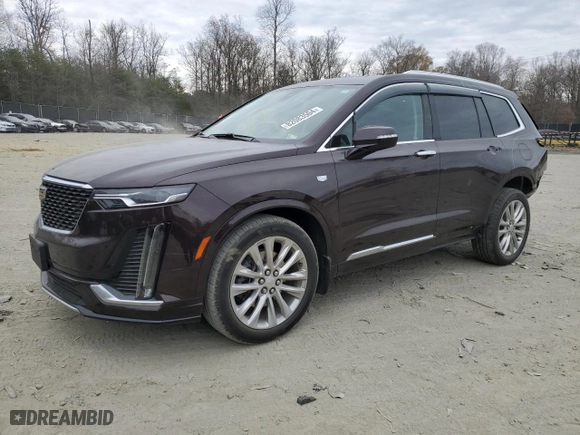 2021 Cadillac XT6 Premium Luxury with VIN 1GYKPDRS5MZ191412, listed as a Copart auction lot 82083504 with 36,092 mi miles and Salvage Title. Bid and sale history available at carsss.com. Image 1.