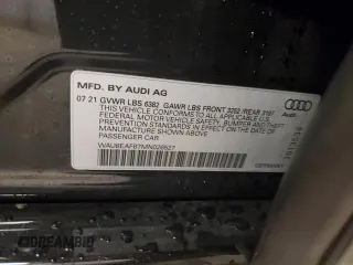 2021 Audi A8 with VIN WAU8EAF87MN026527, listed as a Copart auction lot 77295413 with 7,276 mi miles. Bid and sale history available at carsss.com. Image 12.