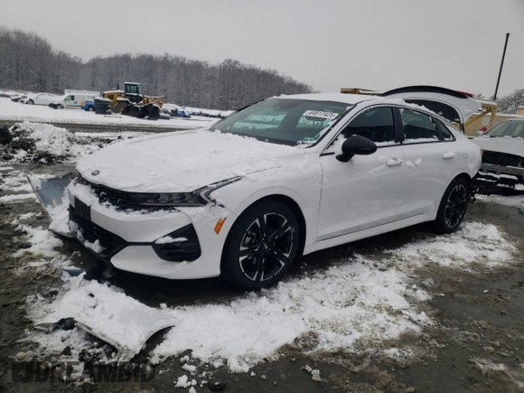 2021 Kia K5 GT-Line with VIN 5XXG64J23MG029209, listed as a Copart auction lot 47012625 with 77,399 mi miles and Salvage Title. Bid and sale history available at carsss.com. Image 1.