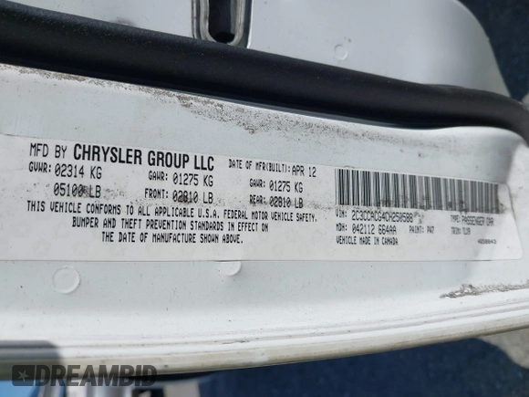 2012 Chrysler 300 Limited with VIN 2C3CCACG4CH250588, listed as a IAAI auction lot 41943257 with 236,242 mi miles and . Bid and sale history available at DreamBid. Image 9.