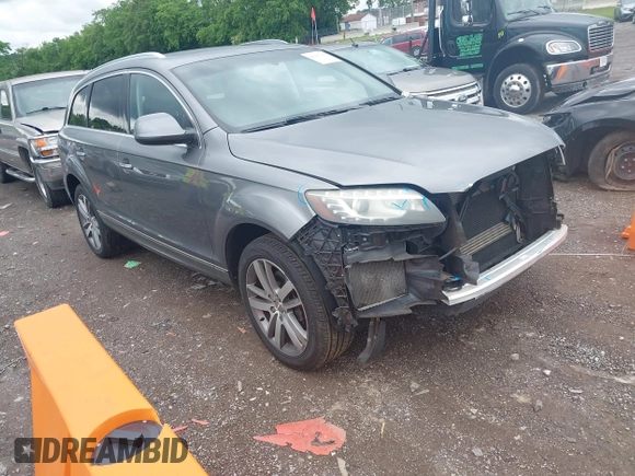 2014 Audi Q7 Premium Plus with VIN WA1LGAFE1ED003856, listed as a IAAI auction lot 42183101 with 91,696 mi miles and . Bid and sale history available at DreamBid. Image 1.