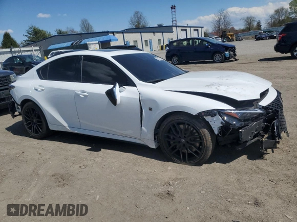 2023 Lexus IS 500 F Sport Performance with VIN JTHAP1D25P5003652, listed as a Copart auction lot 53134665 with 17,844 mi miles and Salvage title. Bid and sale history available at DreamBid. Image 4.