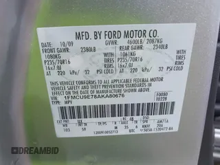 2010 Ford Escape Limited with VIN 1FMCU9E78AKA80676, listed as a IAAI auction lot 42475494 with 180,088 mi miles and . Bid and sale history available at DreamBid. Image 9.