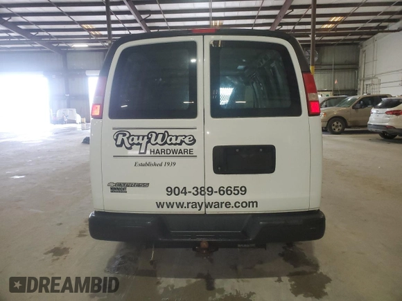 2017 Chevrolet Express Cargo Van with VIN 1GCZGHFG0H1308006, listed as a Copart auction lot 85428554 with 57,288 mi miles and Salvage Title. Bid and sale history available at carsss.com. Image 6.