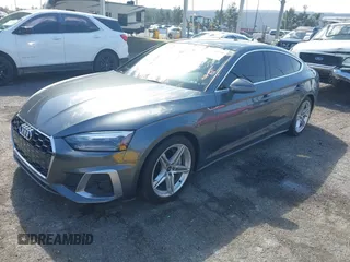 2022 Audi A5 Sportback S line Premium with VIN WAUDACF5XNA028633, listed as a IAAI auction lot 41696539 with 1 mi miles. Bid and sale history available at carsss.com. Image 2.