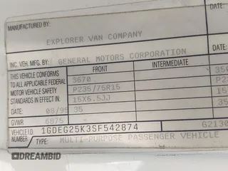 1995 GMC Vandura z VIN 1GDEG25K3SF542874, wystawiony jako IAAI lot #41792770 z przebiegiem 176 778 mil mil oraz . Historia ofert i sprzedaży dostępna na DreamBid. Obrazek 9.
