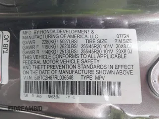 2024 Acura RDX Advance with VIN 5J8TC2H87RL036548, listed as a IAAI auction lot 41793412 with Not provided miles and . Bid and sale history available at DreamBid. Image 9.