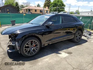 2020 Audi Q8 Prestige with VIN WA1FVAF18LD001941, listed as a Copart auction lot 61498385 with 29,634 mi miles and Salvage title. Bid and sale history available at DreamBid. Image 1.