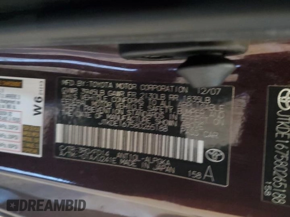 2008 Scion tC Spec with VIN JTKDE167580265188, listed as a Copart auction lot 65693115 with 156,502 mi miles and Salvage title. Bid and sale history available at DreamBid. Image 12.