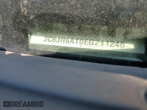 2014 Ram 1500 Express with VIN 3C6JR6AT0EG211246, listed as a Copart auction lot 52422495 with 83,530 mi miles and Salvage title. Bid and sale history available at DreamBid. Image 13.