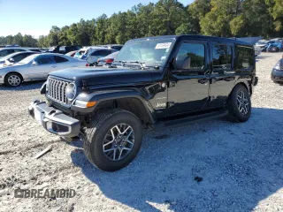 2024 Jeep Wrangler Sahara with VIN 1C4PJXEN1RW118397, listed as a Copart auction lot 87169434 with 7,257 mi miles and Salvage Title. Bid and sale history available at carsss.com. Image 1.