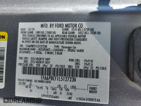 2020 Ford Mustang GT with VIN 1FA6P8CF1L5127230, listed as a Copart auction lot 78009374 with 64,691 mi miles and Salvage Title. Bid and sale history available at DreamBid. Image 14.