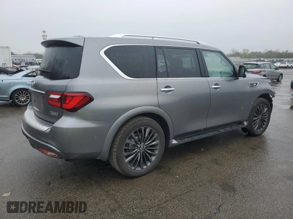 2021 Infiniti QX80 Luxe with VIN JN8AZ2AE3M9267803, listed as a Copart auction lot 55650725 with 55,544 mi miles and Salvage Title. Bid and sale history available at DreamBid. Image 3.