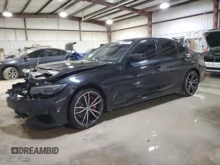 2022 BMW 3 Series M340i xDrive with VIN 3MW5U9J08N8C24995, listed as a Copart auction lot 83840124 with 0 mi miles and Salvage Title. Bid and sale history available at carsss.com. Image 1.