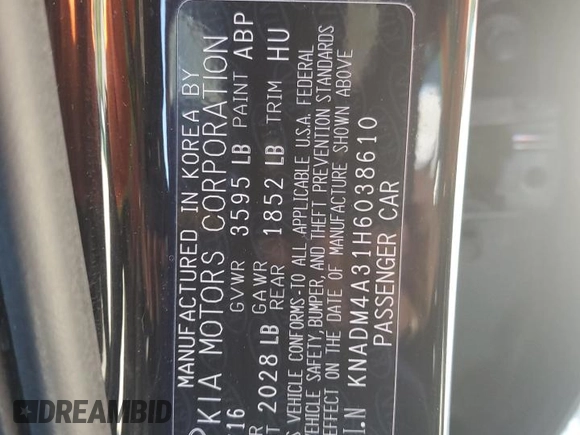 2017 Kia Rio LX z VIN KNADM4A31H6038610, wystawiony jako Copart lot #58950145 z przebiegiem 102 445 mil mil oraz Tytuł czysty. Historia ofert i sprzedaży dostępna na DreamBid. Obrazek 12.