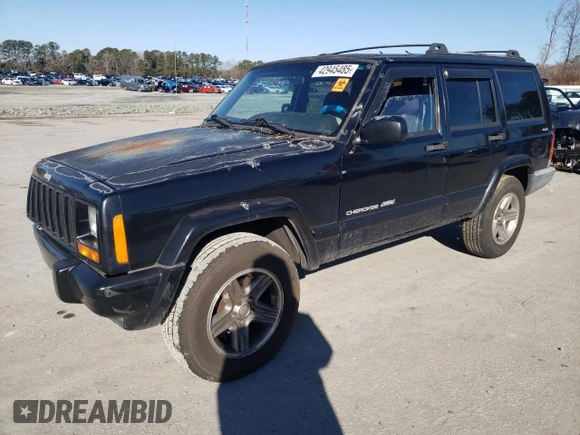 2000 Jeep Cherokee Classic with VIN 1J4FF58S3YL171454, listed as a Copart auction lot 42945485 with 218,721 mi miles and Salvage Title. Bid and sale history available at carsss.com. Image 1.